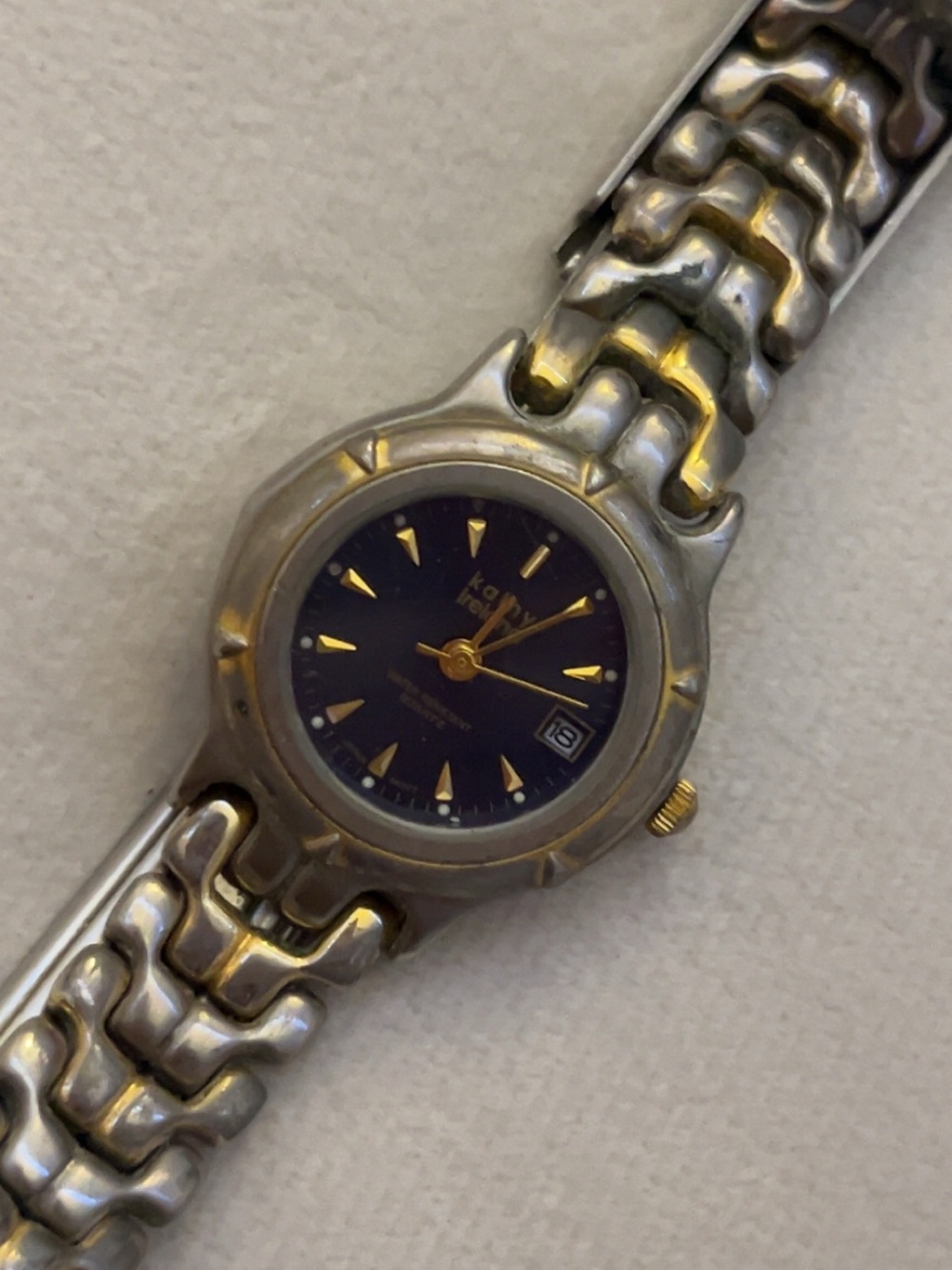 Two-Tone Watch — Black Dial with Gold Accents